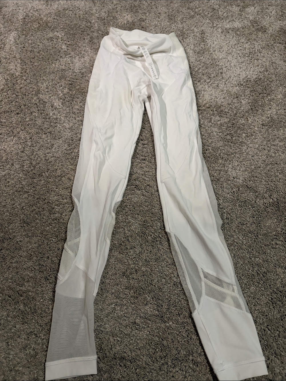 lululemon athletica White Mesh Panel Leggings